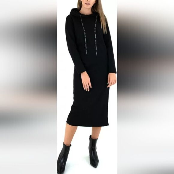 NWT KENDALL + KYLIE Top Ring Sweater Hoodie Dress XS - Picture 2 of 8